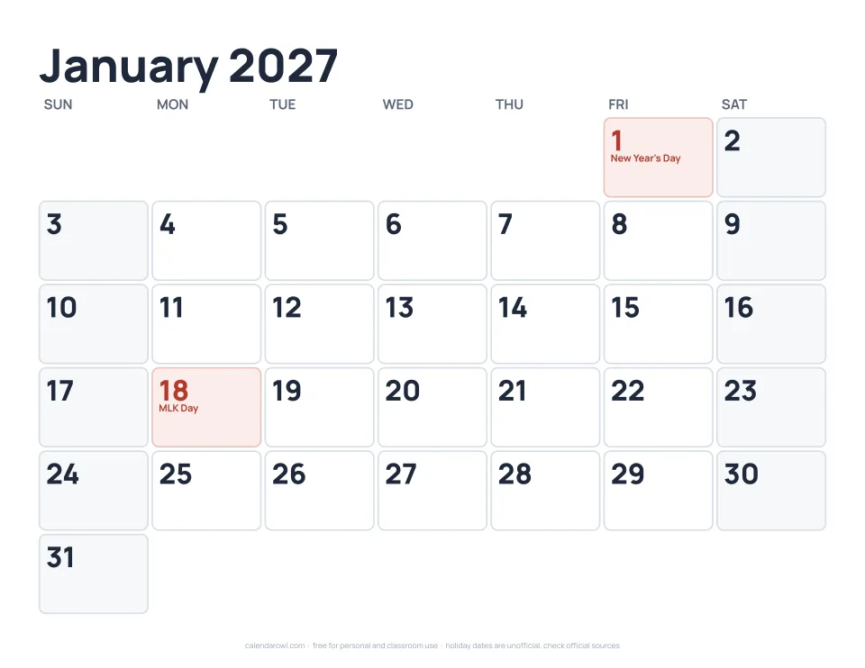 Large print calendar preview with extra-big bold dates and thick lines