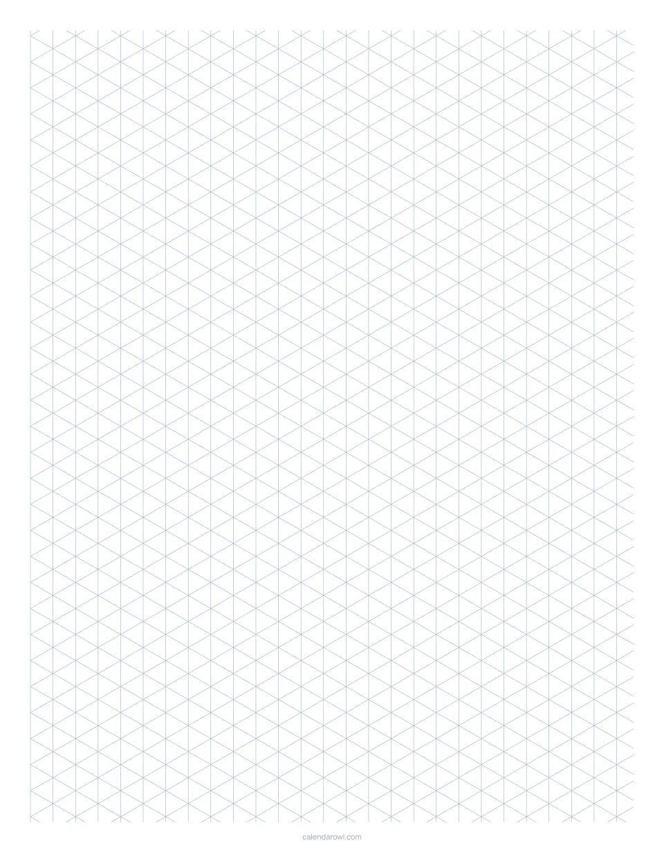 Printable isometric graph paper preview with a triangle grid
